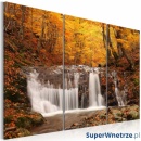 Obraz - Wodospad wśród jesiennych drzew (60x40 cm)