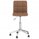 Obrotowe krzesła stołowe, 2 szt., brązowe, obite tkaniną