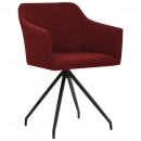 Obrotowe krzesła stołowe, 2 szt., czerwone wino, tkanina