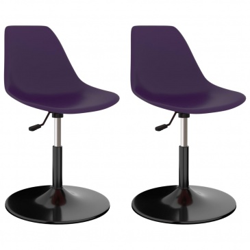 Obrotowe krzesła stołowe, 2 szt., lila, PP