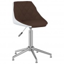 Obrotowe krzesła stołowe, 4 szt., brązowo-białe, sztuczna skóra