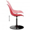 Obrotowe krzesła stołowe, 4 szt., czerwone, PP
