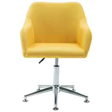 Obrotowe krzesło do jadalni, żółte, tkanina