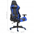 Obrotowy fotel gamingowy, niebieski, PVC