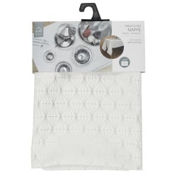 Obrus geometric dore biały/srebrny        140x250cm