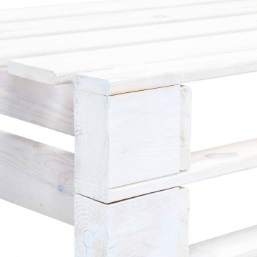 Ogrodowa ławka narożna z palet, drewno, biała