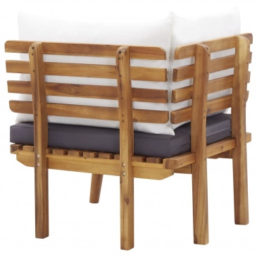 Ogrodowe siedzisko narożne z poduszkami, lite drewno akacjowe