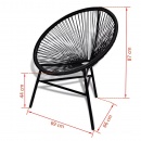 Okrągłe krzesło ogrodowe, polirattan, czarne