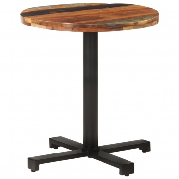 Okrągły stolik bistro, Ø70x75 cm, lite drewno z odzysku
