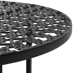 Okrągły stolik bistro styl vintage metalowy 40x70 cm czarny