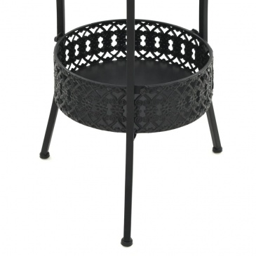 Okrągły stolik bistro styl vintage metalowy 40x70 cm czarny
