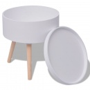 Okrągły stolik z tacą 39,5x44,5 cm biały