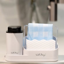 Organizer kuchenny z dozownikiem na płyn Livio Duo biały 8302 Organizer kuchenny z dozownikiem na płyn Livio Duo biały 8302