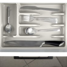 Organizer na sztućce przybory wkład do szuflady popielaty 5 przegródek 36x25,5x6 cm