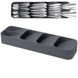 Organizer, wkład do szuflady, pojemnik, koszyk na sztućce, widelce, noże, łyżki, łyżeczki, szary Organizer, wkład do szuflady, pojemnik, koszyk na sztućce, widelce, noże, łyżki, łyżeczki, szary