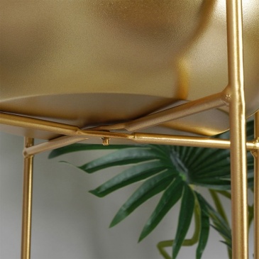 Osłonka na doniczkę na stojaku metalowa złota 16,5x42 cm