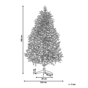 Ośnieżona sztuczna choinka 180 cm biała FORAKER