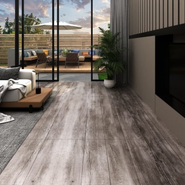 Panele podłogowe z PVC, 5,26 m², 2 mm, matowe brązowe drewno