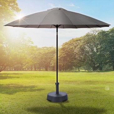 Parasol łamany ogrodowy z korbką regulowany składany szary 255 cm