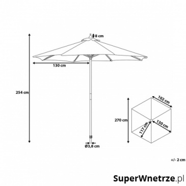 Parasol ogrodowy Ø270 ciemnoniebieski Lucaniaso II