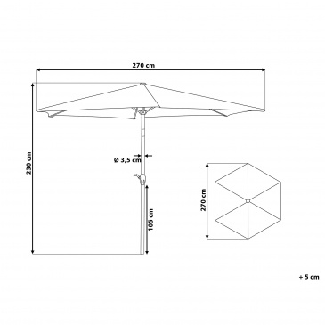 Parasol ogrodowy Ø270 cm beżowy Ernesto