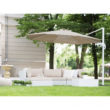 Parasol ogrodowy Ø300 cm mokka/biały Inzerillo