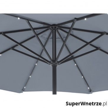 Parasol ogrodowy LED Ø266 cm ciemnoszary Zaccheo