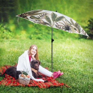 Parasol plażowy ogrodowy łamany regulowany liście 180 cm