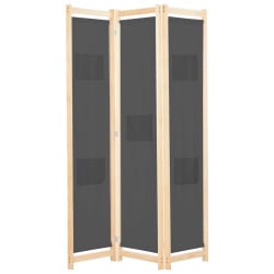 Parawan 3-panelowy, szary, 120x170x4 cm, tkanina Parawan 3-panelowy, szary, 120x170x4 cm, tkanina
