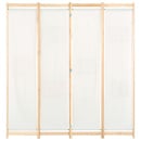 Parawan 4-panelowy, kremowy, 160x170x4 cm, tkanina - zdjęcie 2