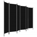 Parawan 6-panelowy, czarny, 300 x 180 cm