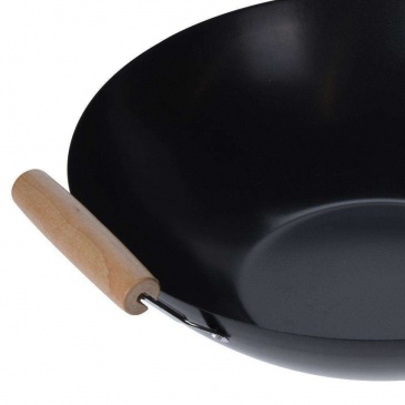 Patelnia głęboka, wok chiński ze stali węglowej, 35 cm