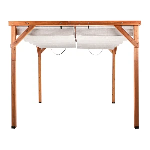 Pawilon ogrodowy VILLAROSA Drewno jodłowe 320 cm 380 cm Brązowy/ beżowy