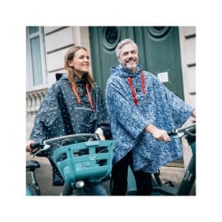 Peleryna poncho paisley blue