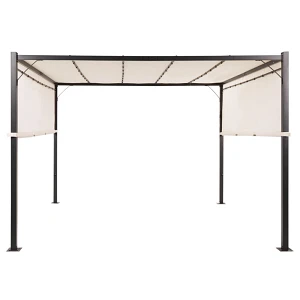 Pergola ogrodowa z led beżowy parga