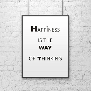 Plakat dekoracyjny 50x70 cm HAPPINESS IS THE WAY OF THINKING DekoSign biały Plakat dekoracyjny 50x70 cm HAPPINESS IS THE WAY OF THINKING DekoSign biały