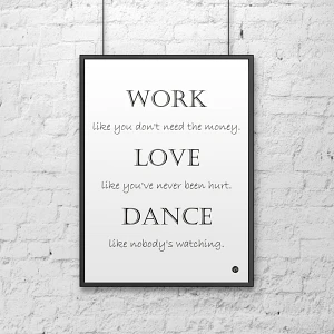 Plakat dekoracyjny 50x70 cm WORK LOVE DANCE DekoSign biały Plakat dekoracyjny 50x70 cm WORK LOVE DANCE DekoSign biały