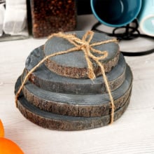 Plaster drewna z korą szary zestaw 4 szt.