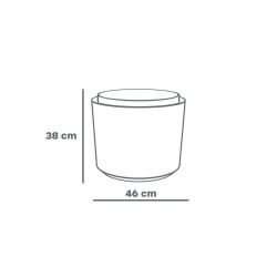 PLASTIA BERBERIS Donica samonawadniająca okrągła 46 cm, szaro-brązowy