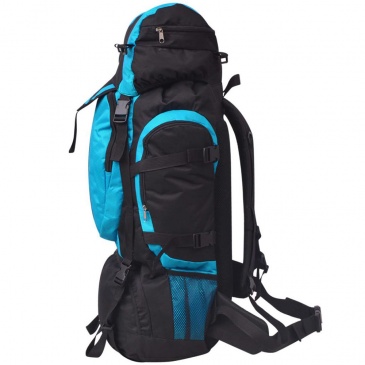 Plecak turystyczny XXL 75 L, czarno-niebieski