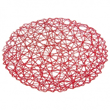 Podkładka pod talerz sztućce okrągła / mata kuchenna papierowa czerwona 35 cm
