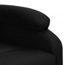 Podnoszony fotel rozkładany, masujący, czarny, ekoskóra