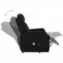 Podnoszony, rozkładany fotel masujący, czarny, sztuczna skóra