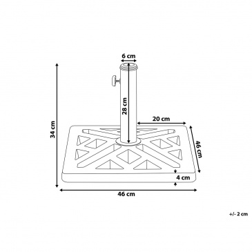 Podstawa pod parasol czarna 46 x 46 cm CONCRETE