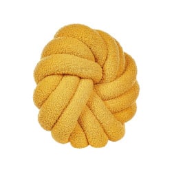 Poduszka dekoracyjna akola boucle 31 x 31 cm jednolity musztardowy