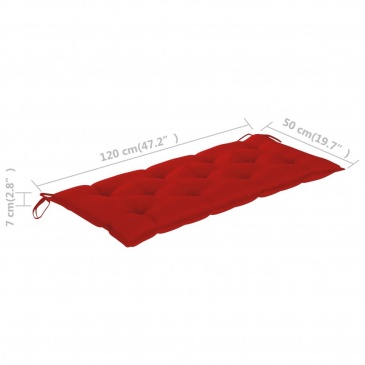 Poduszka na huśtawkę, czerwona, 120 cm, tkanina