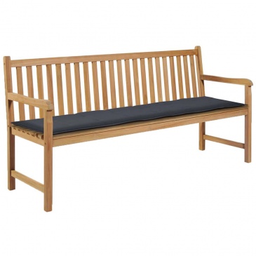 Poduszka na ławkę ogrodową, antracytowa, 180x50x3 cm