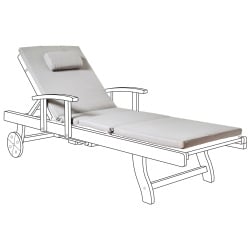 Poduszka na leżak ogrodowy TOSCANA/JAVA/AMANTEA PREMIUM 189 x 58 cm Jasnoszary