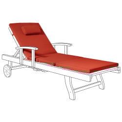 Poduszka na leżak ogrodowy TOSCANA/JAVA/AMANTEA PREMIUM 189 x 58 cm Czerwony