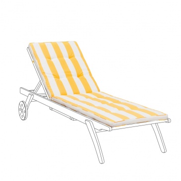 Poduszka na leżak ogrodowy żółto-biała CESANA